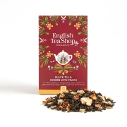Organiczna herbata czarna z imbirem i brzoskwinią English Tea Shop — opakowanie i zawartość produktu