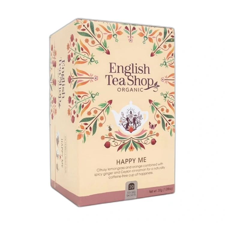 Organiczna herbatka ziołowa z trawy cytrynowej z jabłkiem. skórką pomarańczy i przyprawami - Happy Me English Tea Shop