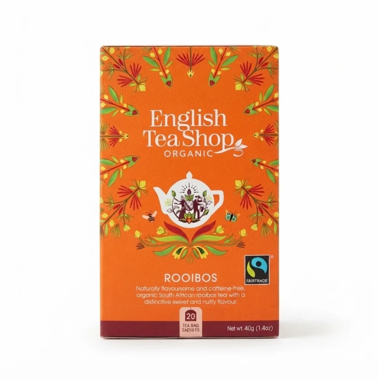 Herbatka rooibos English Tea Shop — opakowanie, zdjęcie studyjne