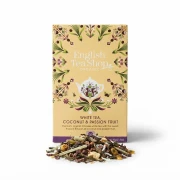 Organiczna herbata biała z trawą cytrynową, kakao, imbirem, marakują i kokosem English Tea Shop — opakowanie i zawartość prod