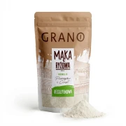 Bezglutenowa mąka ryżowa 500g Grano — opakowanie i zawartość produktu