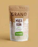 Bezglutenowa mąka ryżowa 500g Grano — opakowanie na tle w kolorze produktu