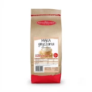 Mąka gryczana 1kg Młyn Niedźwiady — opakowanie, zdjęcie studyjne