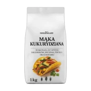 Mąka kukurydziana 1kg Młyn Niedźwiady — opakowanie na białym tle