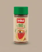 Kawa zbożowa Inka BIO 100g Inka — opakowanie na tle w kolorze produktu