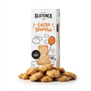 Bezglutenowe ciastka bananowe 100g Glutenex — opakowanie i zawartość produktu