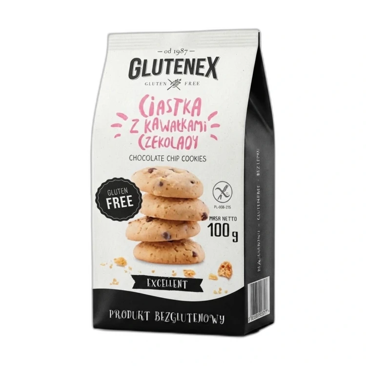 Bezglutenowe ciastka z kawałkami czekolady 100 g Glutenex