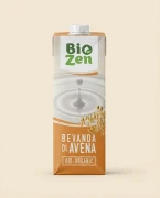 Napój owsiany BIO 1 l BioZen — opakowanie na tle w kolorze produktu