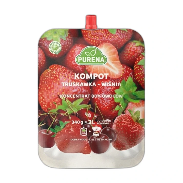 Kompot truskawek i wiśni - koncentrat 340 g Purena