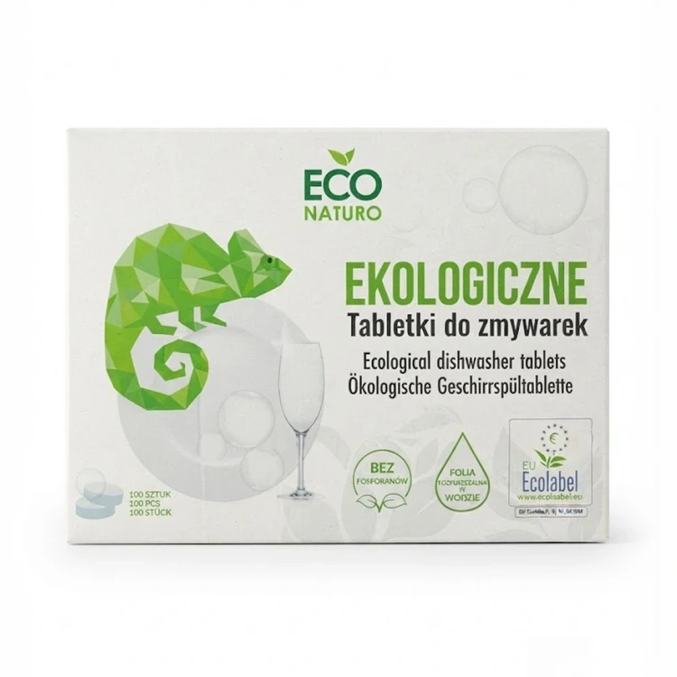 Tabletki do zmywarek 100 SZTUK PolBioEco — opakowanie, zdjęcie studyjne