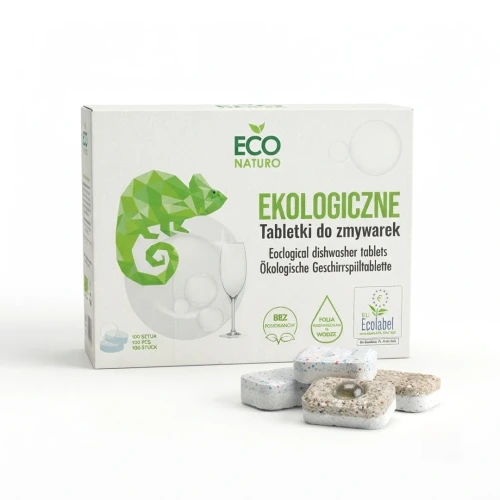 Tabletki do zmywarek 100 SZTUK PolBioEco — opakowanie i zawartość produktu