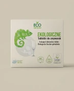 Tabletki do zmywarek 100 SZTUK PolBioEco — opakowanie na tle w kolorze produktu