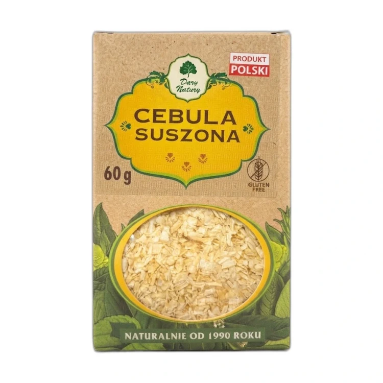 CEBULA SUSZONA 60 g Dary Natury — opakowanie na białym tle