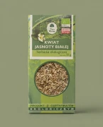 KWIAT JASNOTY BIAŁEJ 25 g PODLASKI OGRÓD — opakowanie na tle w kolorze produktu