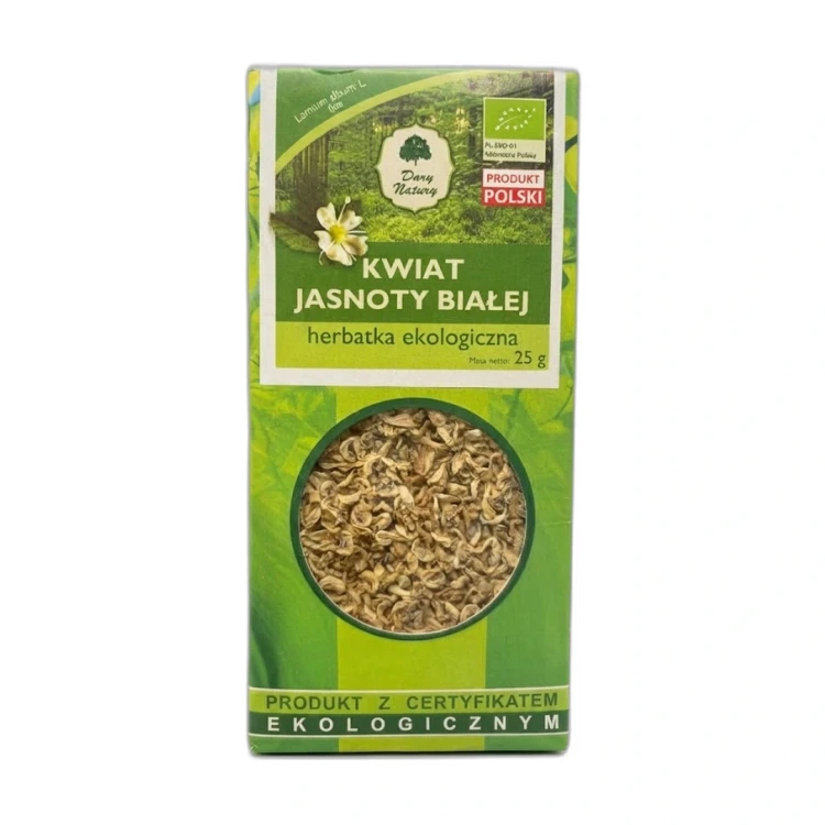 KWIAT JASNOTY BIAŁEJ 25 g PODLASKI OGRÓD — opakowanie na białym tle
