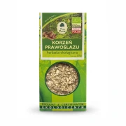 KORZEŃ PRAWOŚLAZU 50 g Podlaski Ogród Ziołowy — opakowanie, zdjęcie studyjne
