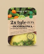 Zupa ogórkowa ze świeżym koperkiem 350g Purena — opakowanie na tle w kolorze produktu