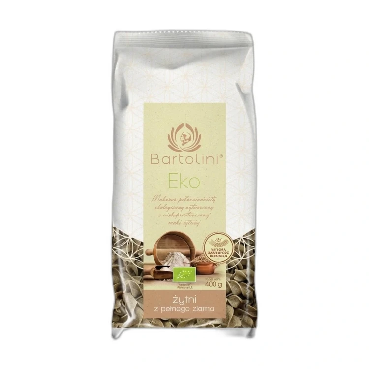 Ekologiczny makaron żytni - świderki 400 g Bartolini