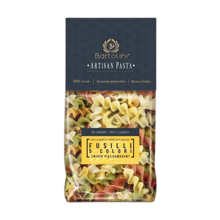 Artisan Makaron Durum - świderki 5 smaków (Fussilli 5-colori) 300 g Bartolini