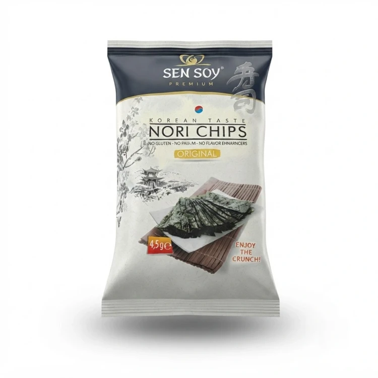 Chipsy Nori - klasyczne Sen Soy — opakowanie, zdjęcie studyjne