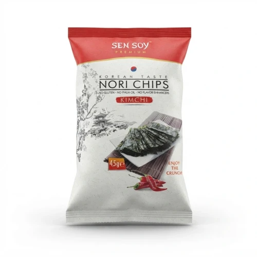 Chipsy Nori - kimchi Sen Soy — opakowanie, zdjęcie studyjne