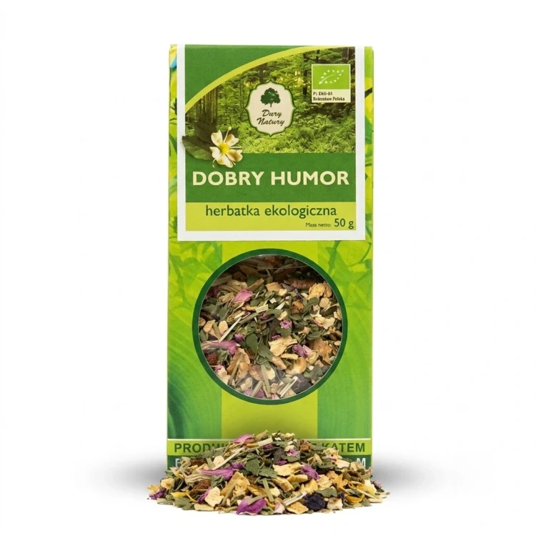 DOBRY HUMOR 50 g Podlaski Ogród Ziołowy — opakowanie i zawartość produktu