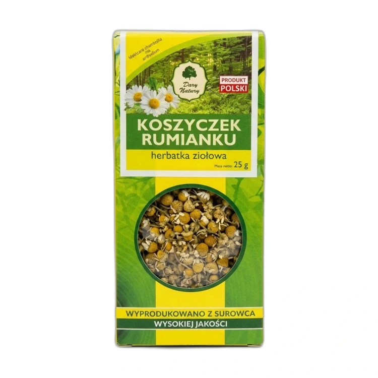 KOSZYCZEK RUMIANKU 25 g — opakowanie na białym tle