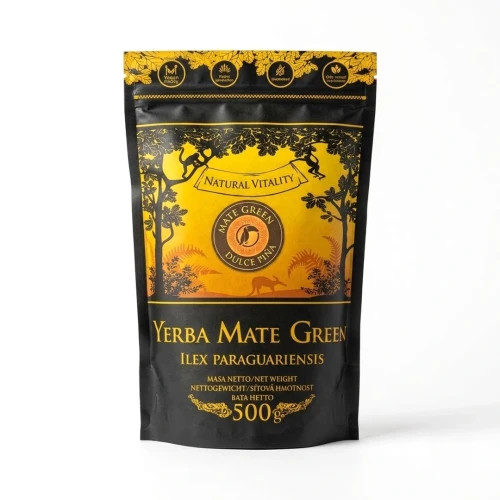 Yerba Mate Green Ananas Terere (dulce pina) 500g Yerba Mate Green — opakowanie, zdjęcie studyjne