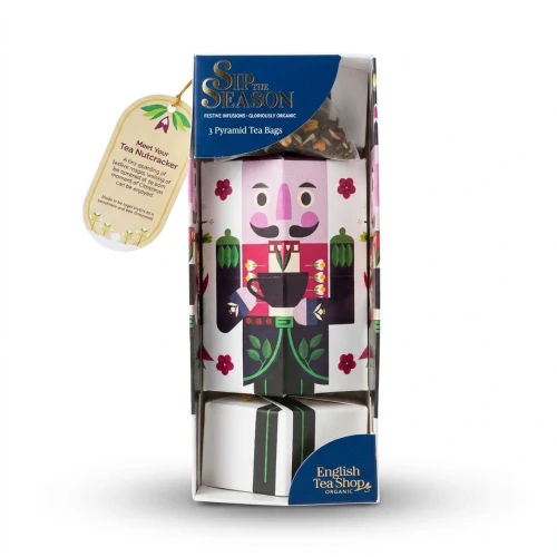 Dziadek do Orzechów. Zestaw ekologicznych herbat i naparów: 3 piramidki, 3 smaki. 6 g English Tea Shop — opakowanie, zdjęcie